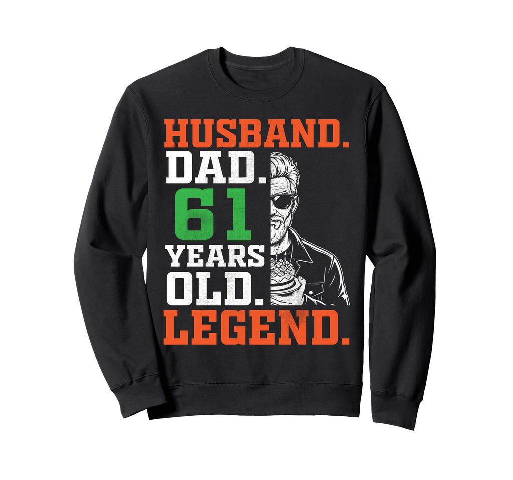 Happy Husband Dad 61 Years Old Legend Sweatshirt - Custom Art Print Unisex - T-Shirt, Sweatshirt, Hoodie