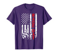 Race Day Us Flag Checkered Flag Car T-Shirt - Streetwear Style for Adults - T-Shirt, Sweatshirt, Hoodie