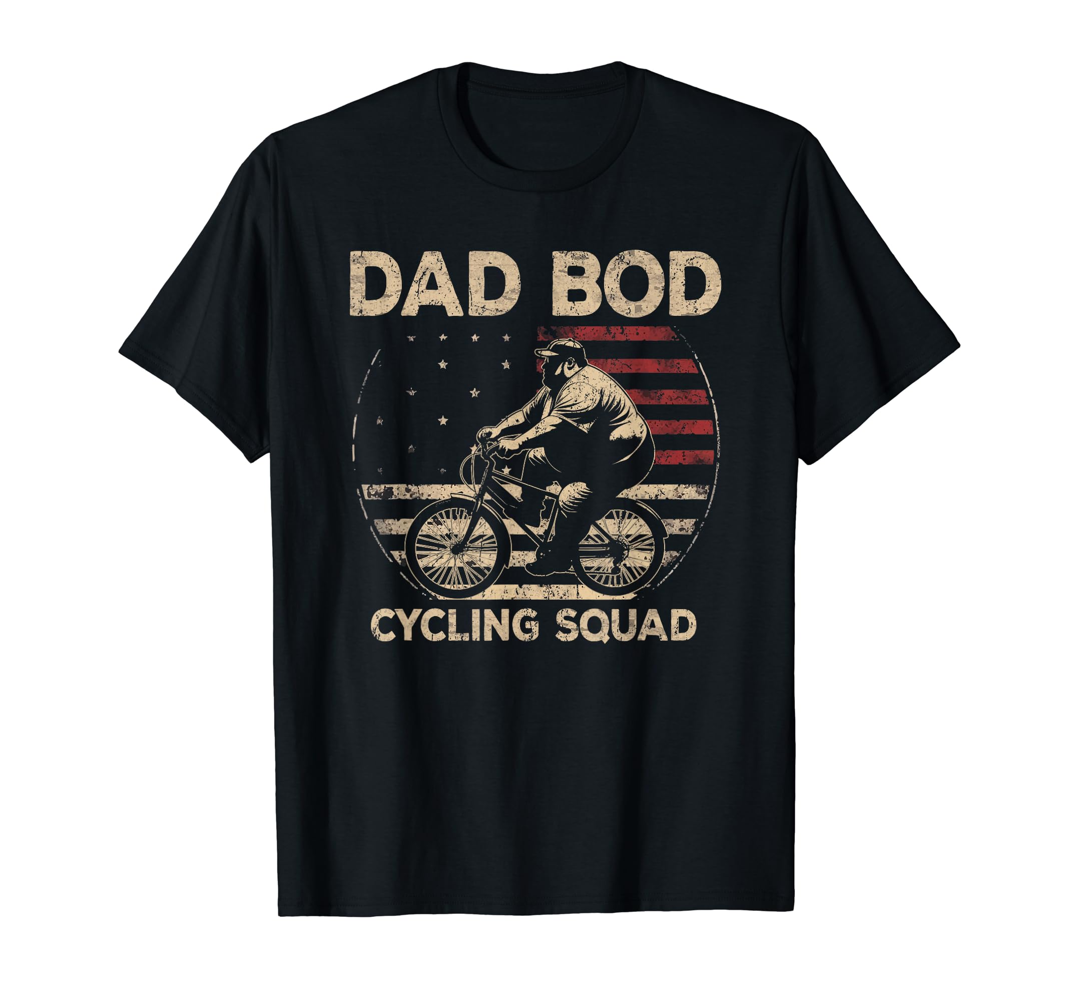Dad Bod Cycling Squad Bicycle Dad Us Flag T-Shirt - Unique Graphic Unisex - T-Shirt, Sweatshirt, Hoodie