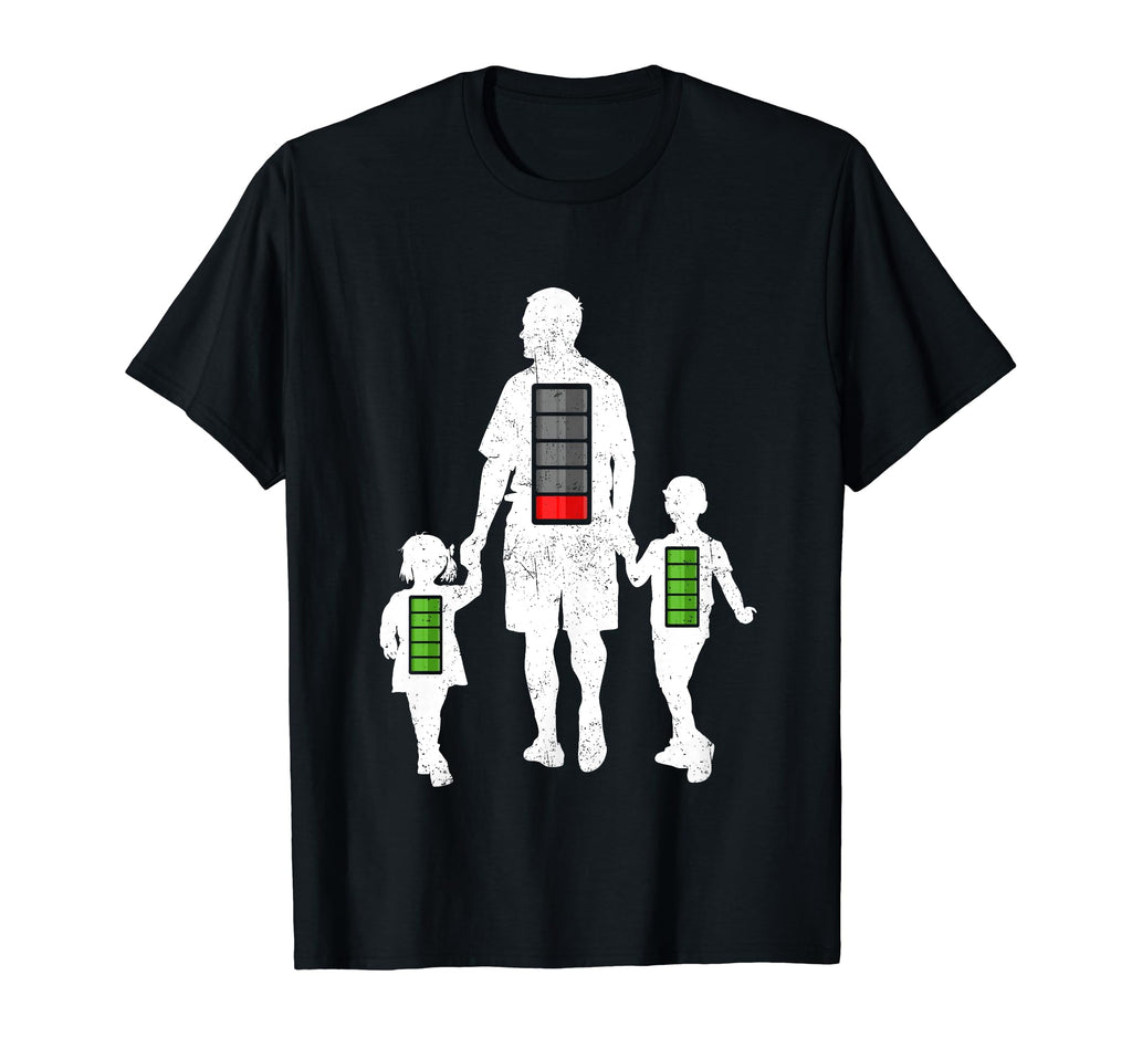 Twin Dad Low Battery Daughter Son Full T-Shirt - Unique Graphic for Adults - T-Shirt, Sweatshirt, Hoodie
