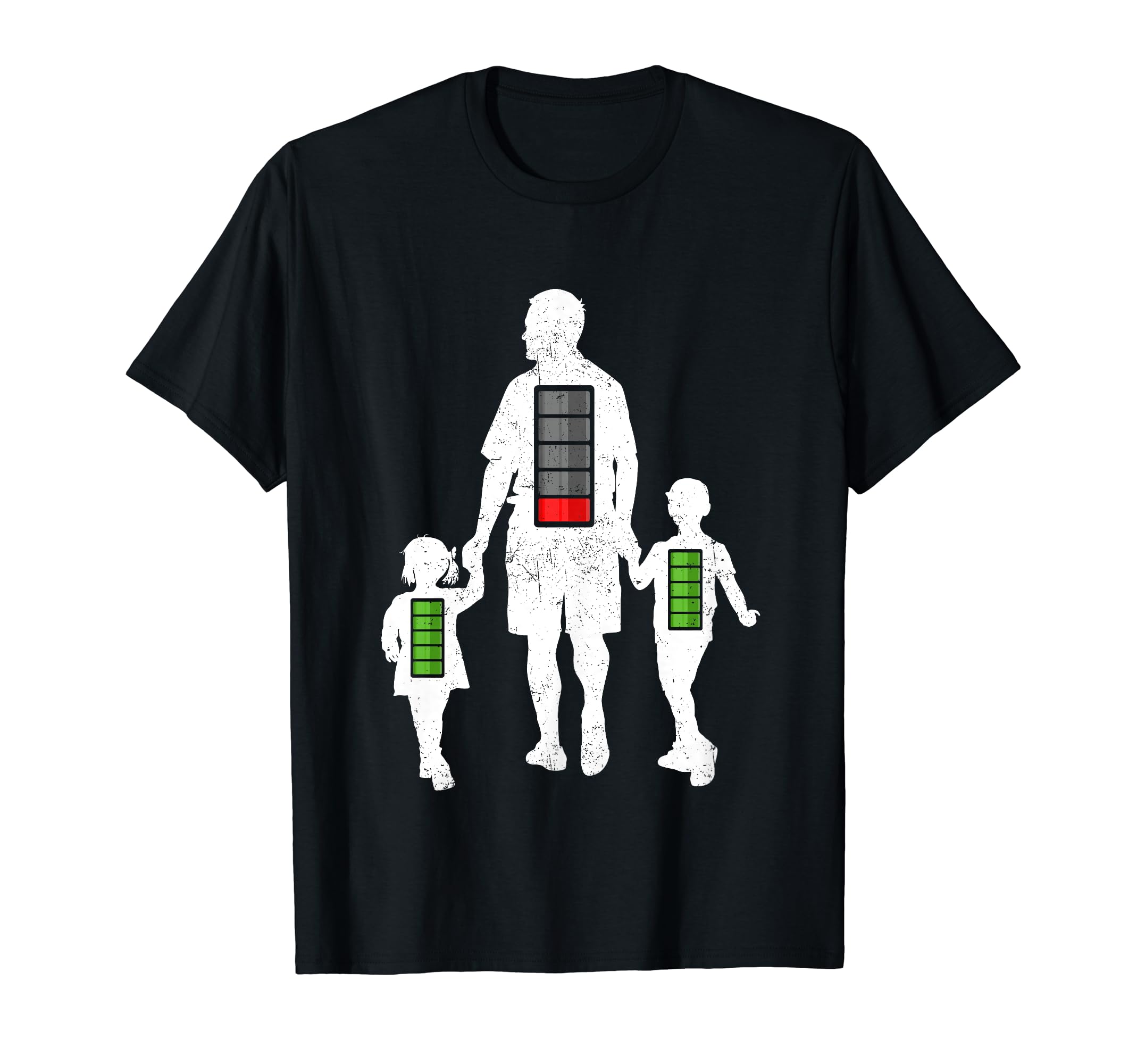 Twin Dad Low Battery Daughter Son Full T-Shirt - Unique Graphic for Adults - T-Shirt, Sweatshirt, Hoodie