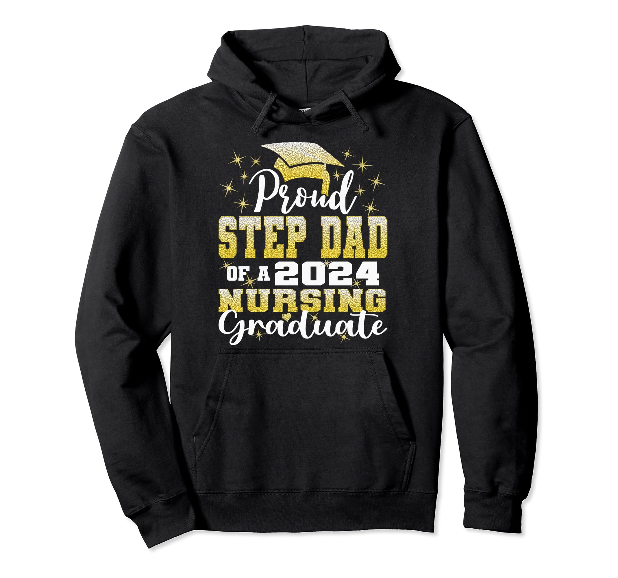 Proud Step Dad Class 2024 Nursing Hoodie - Minimalist Print Unisex - T-Shirt, Sweatshirt, Hoodie