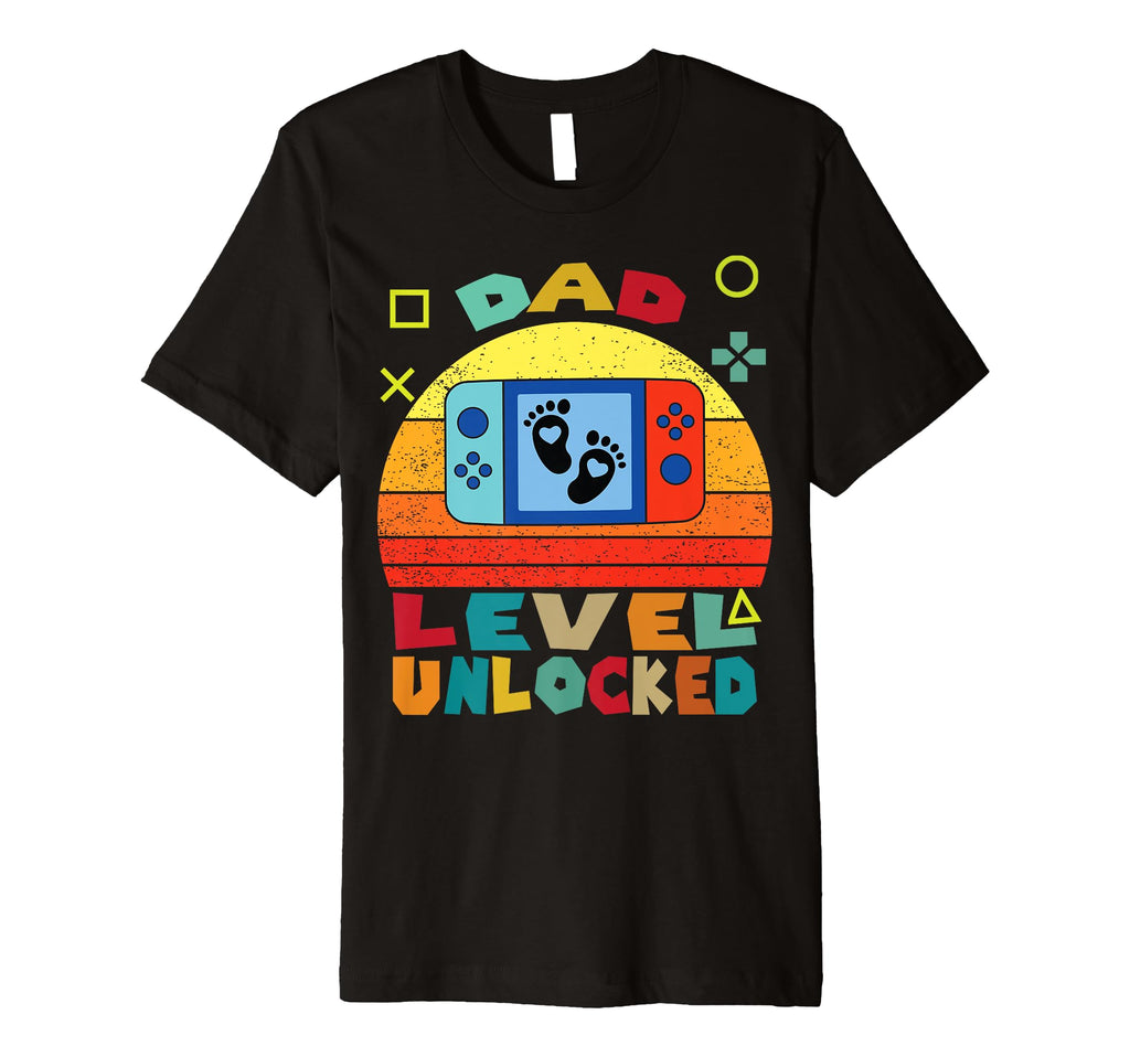 Funny Dad Level Unlocked Video Gamer T-Shirt - Unique Graphic Unisex - T-Shirt, Sweatshirt, Hoodie