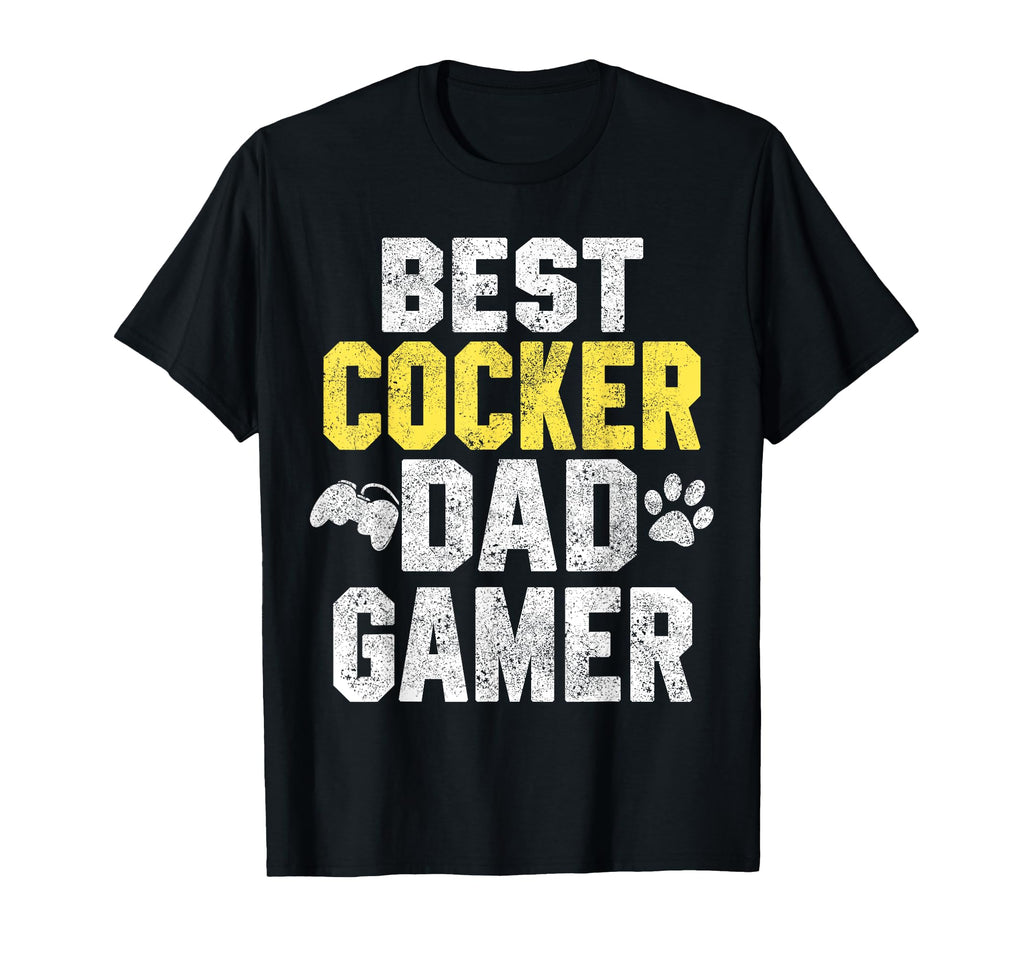 Best Cocker Dad Gamer Spaniel Dog Owner T-Shirt - Graphic Print Men Women - T-Shirt, Sweatshirt, Hoodie