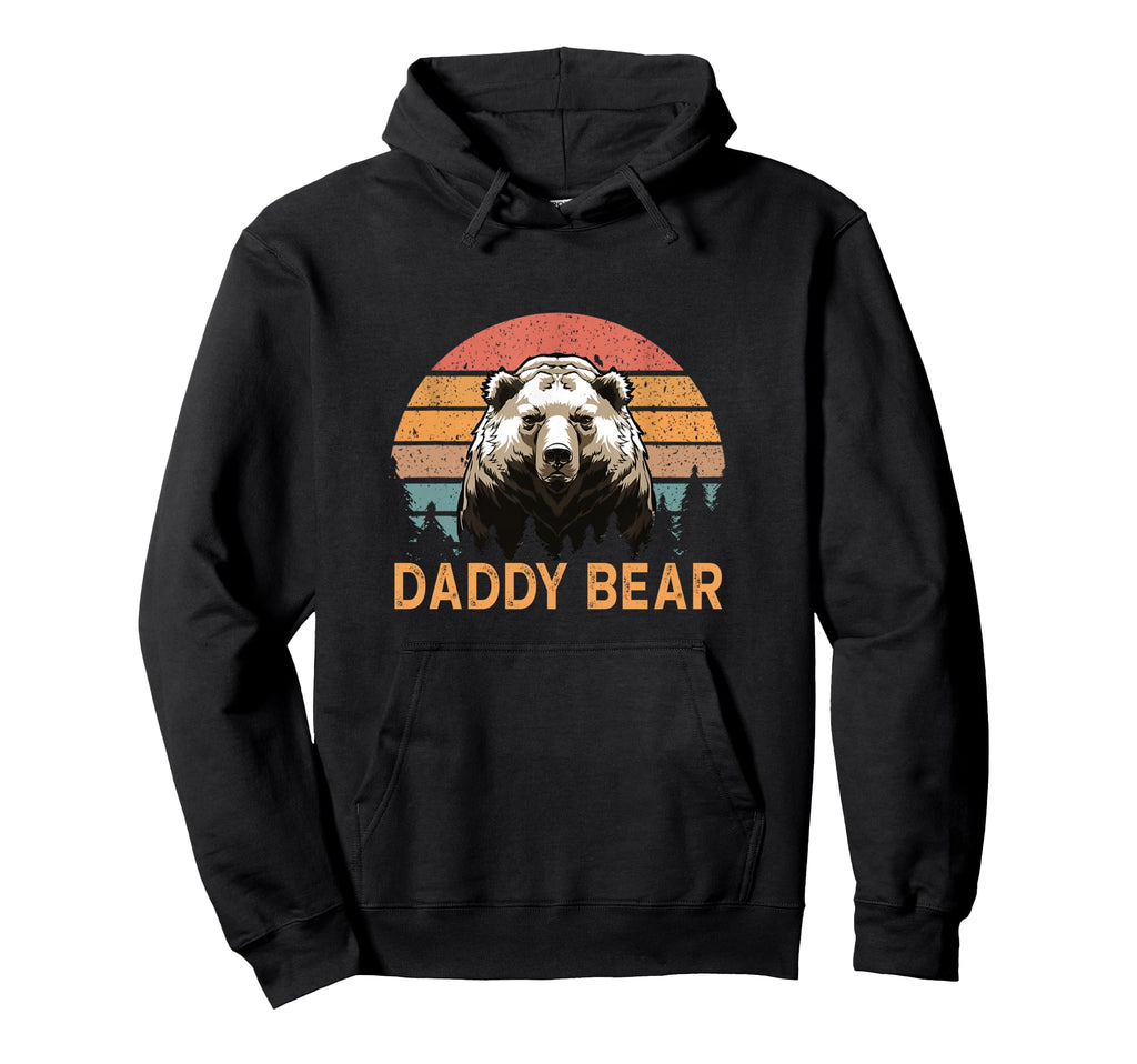 Daddy Bear Sunset Papa Dad Camping Hoodie - Aesthetic Graphic for Adults - T-Shirt, Sweatshirt, Hoodie