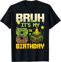 Bruh It's My 8th Birthday Game Pixel Funny Boy - Adult & Kids T-Shirts, Sweatshirts & Hoodies apparel design preview 1