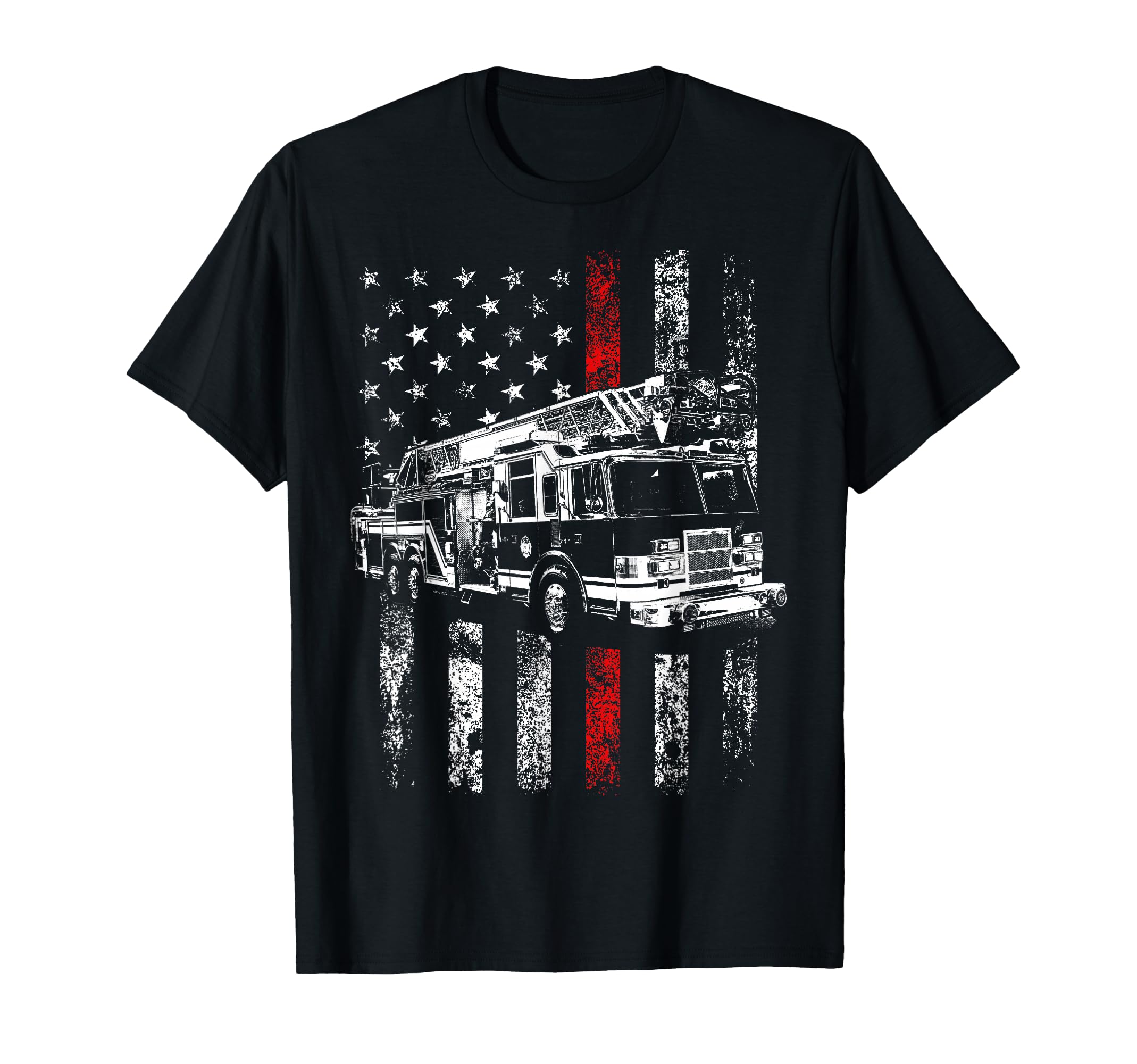Fireman American Flag Thin Red Line T-Shirt - Trendy Graphic Men Women - T-Shirt, Sweatshirt, Hoodie