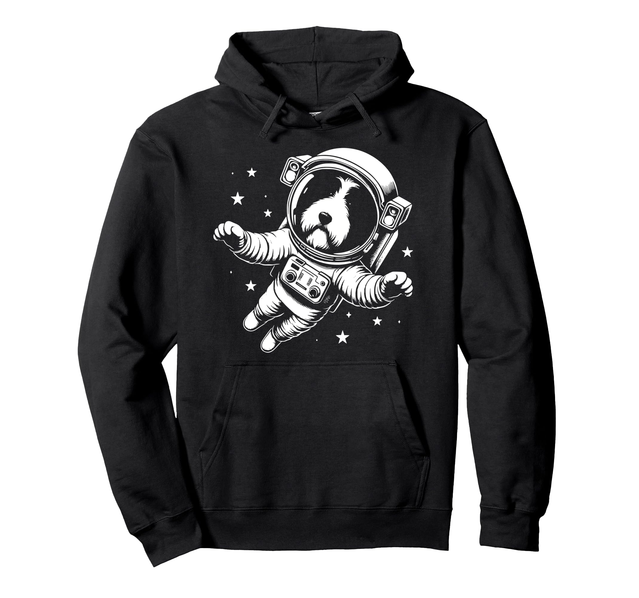 Dog Dad Mom Space Astronaut Bearded Collie Hoodie - Trendy Graphic Unisex - T-Shirt, Sweatshirt, Hoodie