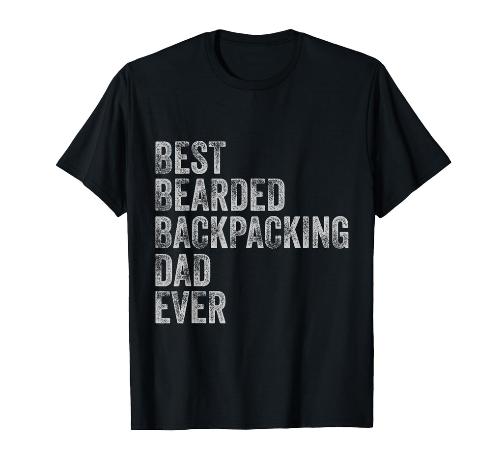 Best Bearded Backpacking Dad Fathers T-Shirt - Custom Art Print for Adults - T-Shirt, Sweatshirt, Hoodie