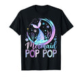 Mermaid Pop Pop Funny Birthday Party T-Shirt - Custom Art Print Men Women - T-Shirt, Sweatshirt, Hoodie