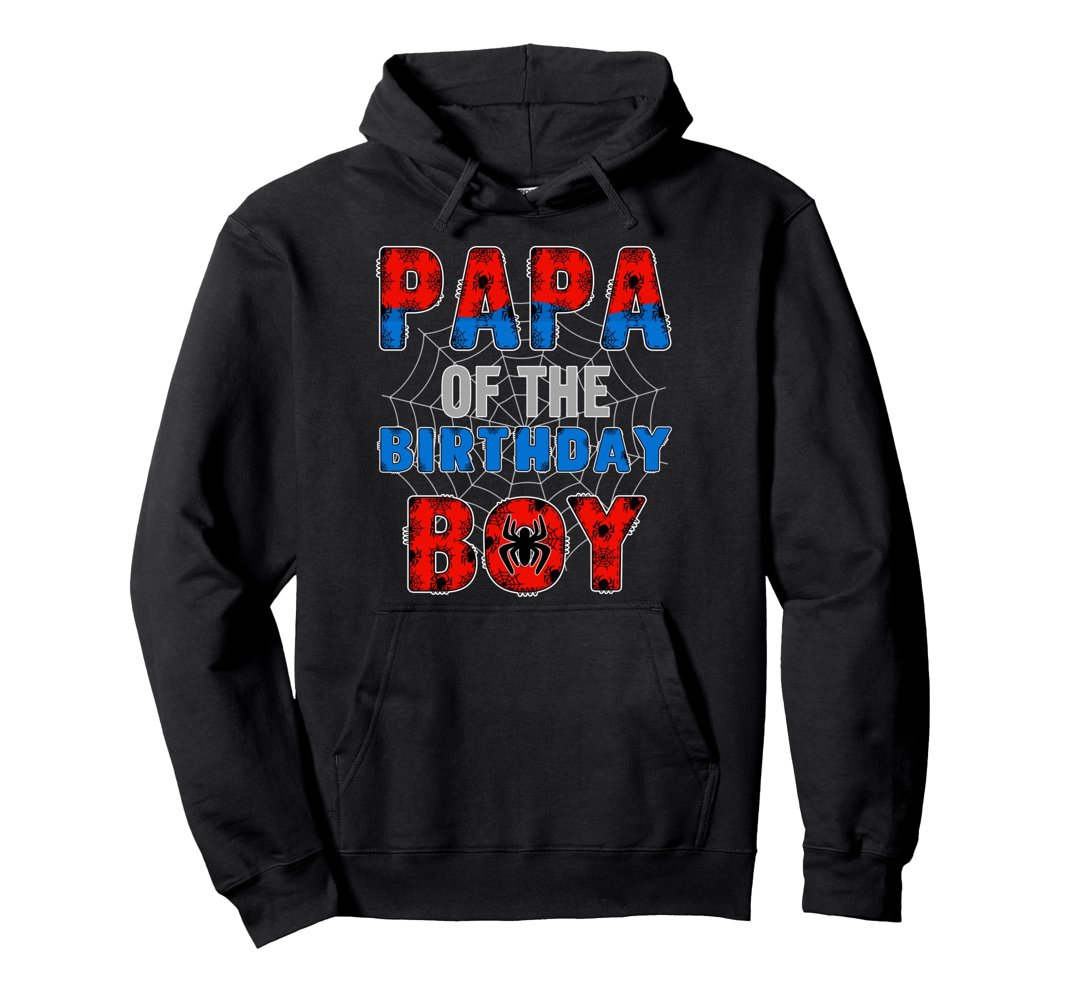 Papa Birthday Family Spider Web Birthday Hoodie - Graphic Print Unisex - T-Shirt, Sweatshirt, Hoodie