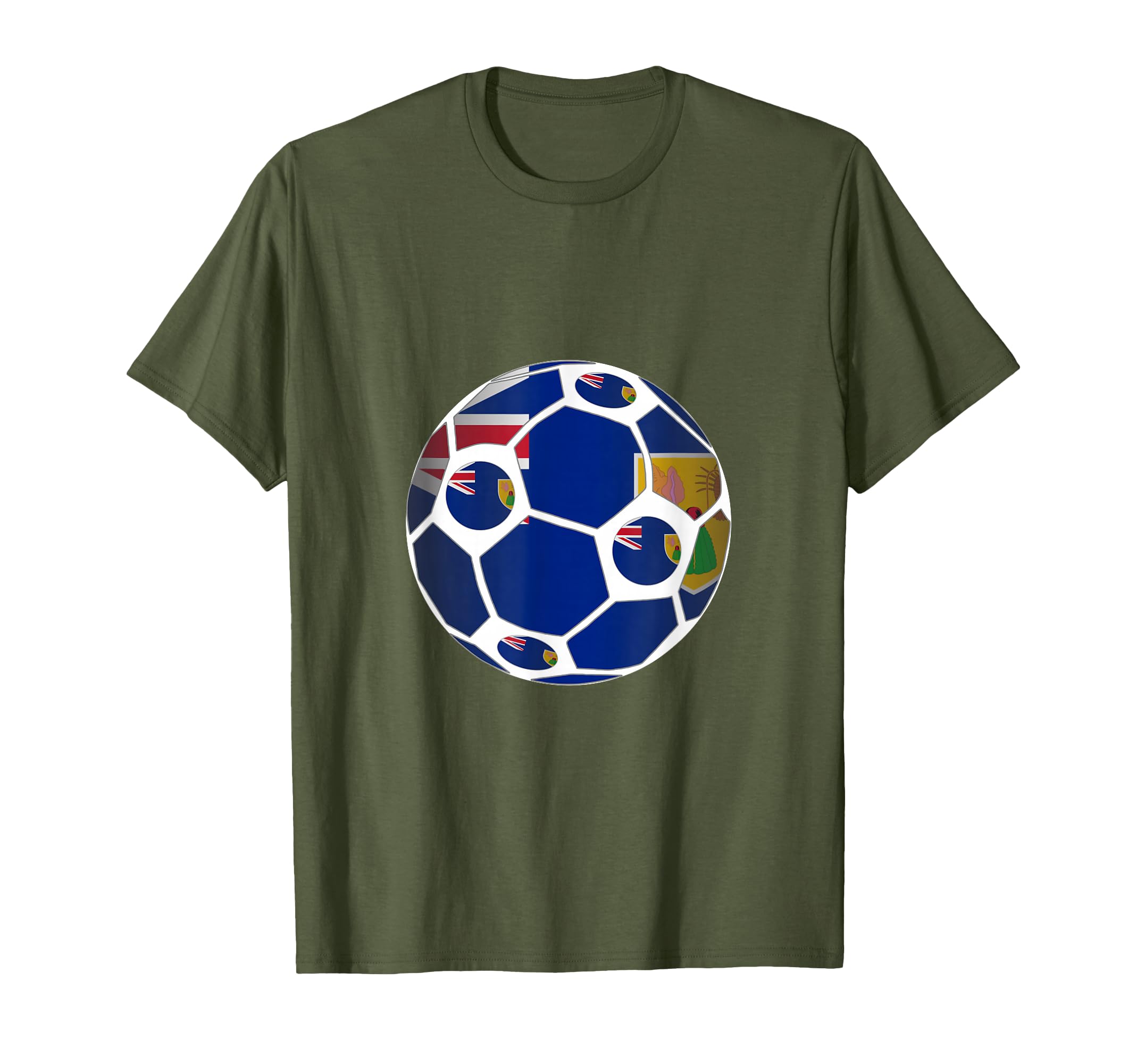 Turks And Caicos Flag Soccer Ball Team Fan T-Shirt - Graphic Print Unisex - T-Shirt, Sweatshirt, Hoodie