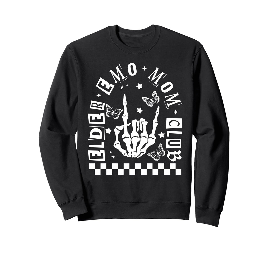 Elder Emo Mom Club Alternative Mom Sweatshirt - Minimalist Print Men Women - T-Shirt, Sweatshirt, Hoodie