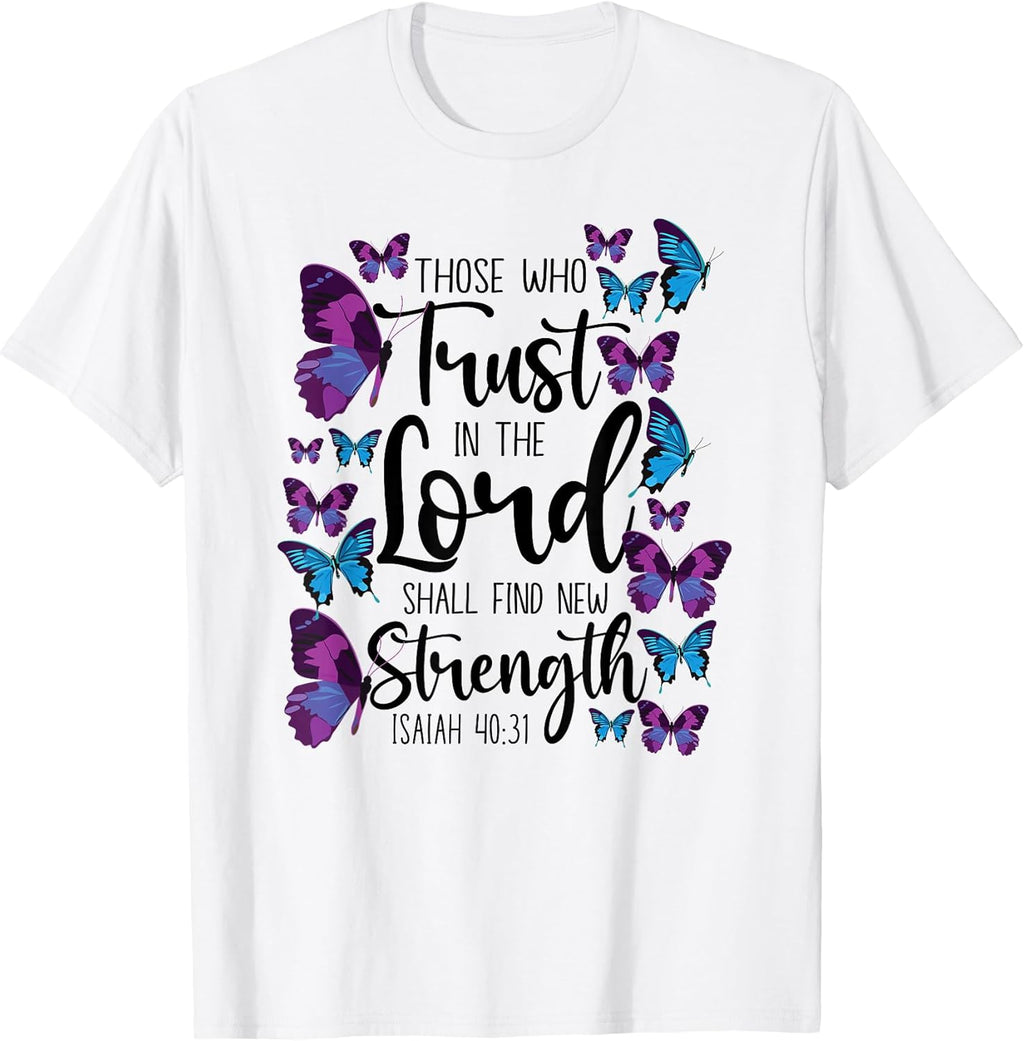 Christian Bible Verse Quote Butterfly Isaiah 40:31 - Adult & Kids T-Shirts, Sweatshirts & Hoodies apparel design preview 1