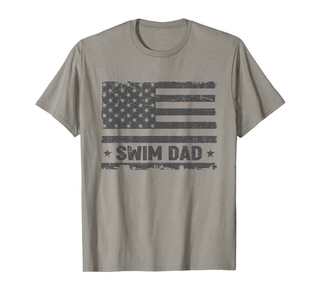 Swim Dad America Us Flag Patriot Funny Gift T-Shirt - Graphic Print Unisex - T-Shirt, Sweatshirt, Hoodie