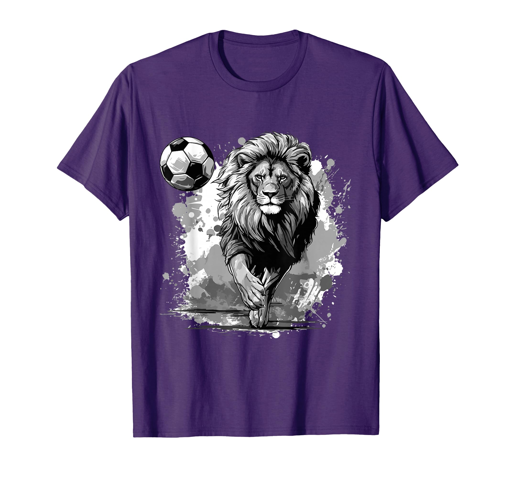 Lion Playing Soccer Sports Team Animal T-Shirt - Novelty Apparel Men Women - T-Shirt, Sweatshirt, Hoodie