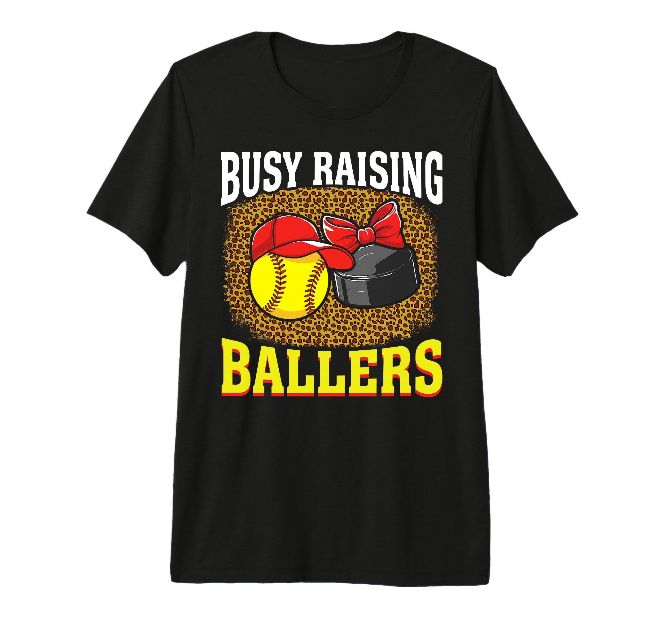 Busy Raising Ballers Softball Hockey T-Shirt - Graphic Print for Adults - T-Shirt, Sweatshirt, Hoodie