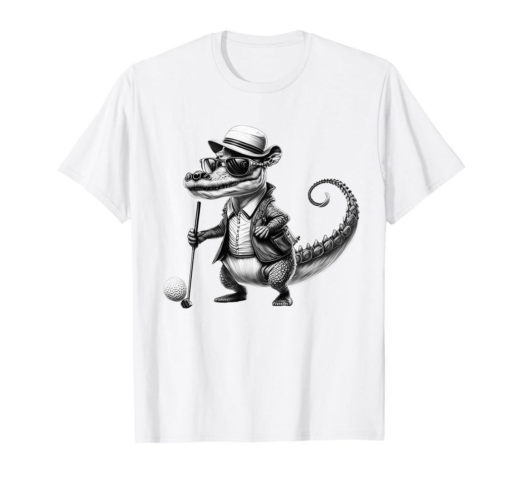 Golf Lover Alligator Fun Dad Father T-Shirt - Trendy Graphic Men Women - T-Shirt, Sweatshirt, Hoodie