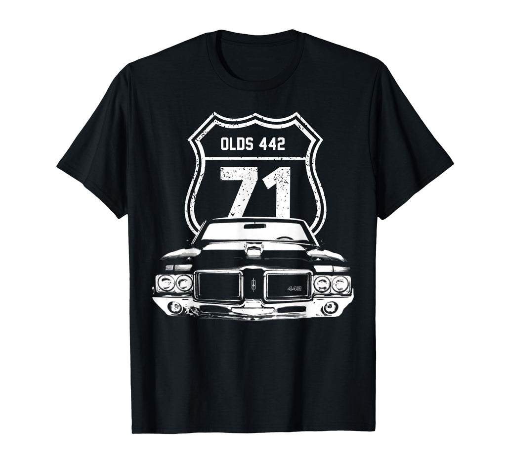 1971 71 Olds 442 Muscle Car T-Shirt - Aesthetic Graphic Unisex - T-Shirt, Sweatshirt, Hoodie