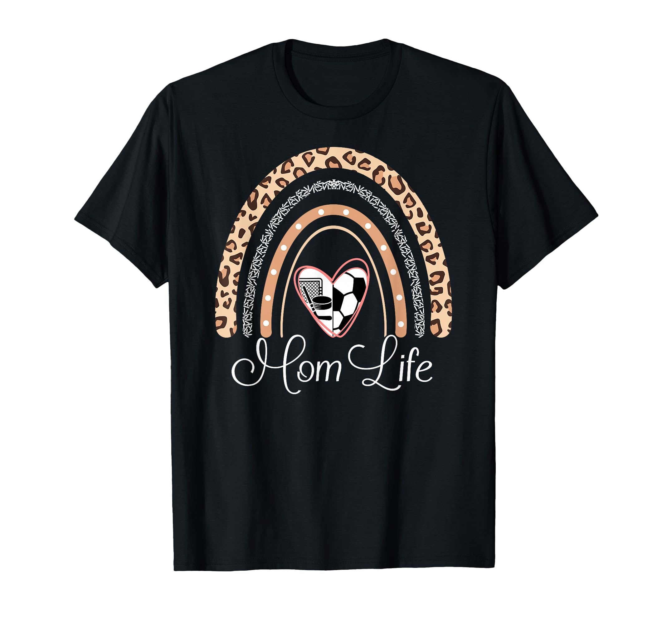 Mom Life Boho Rainbow Funny Soccer T-Shirt - Novelty Apparel Men Women - T-Shirt, Sweatshirt, Hoodie