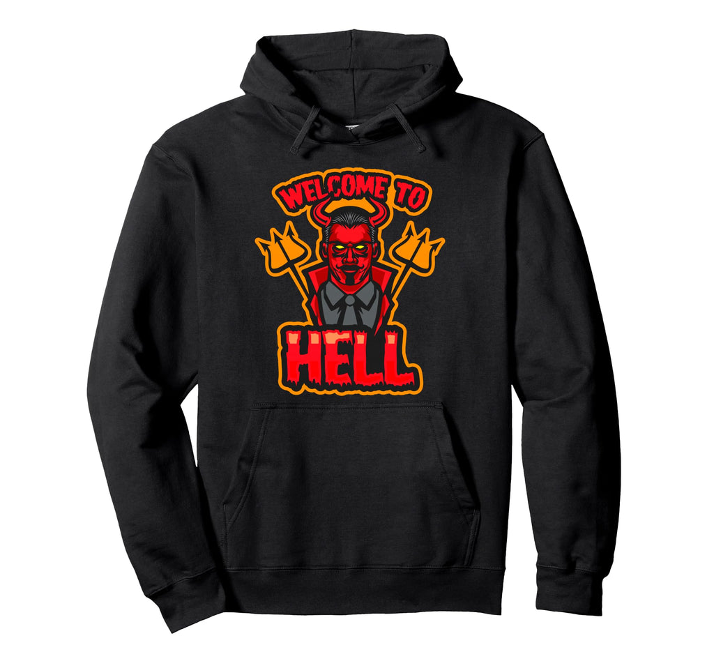 Welcome To Hell Devil Halloween Fun Mom Hoodie - Streetwear Style Unisex - T-Shirt, Sweatshirt, Hoodie