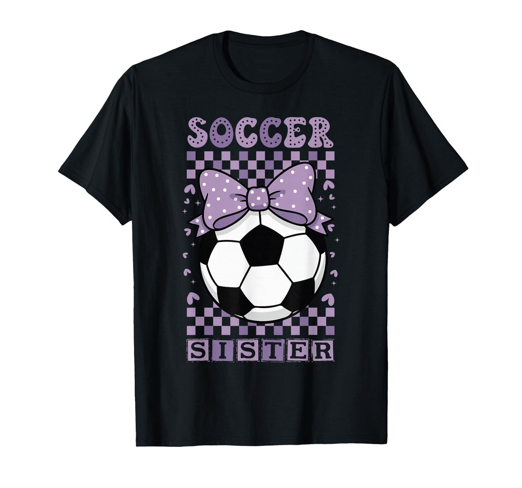Soccer Sister Ball Purple Coquette Bow T-Shirt - Fun Novelty Design Unisex - T-Shirt, Sweatshirt, Hoodie