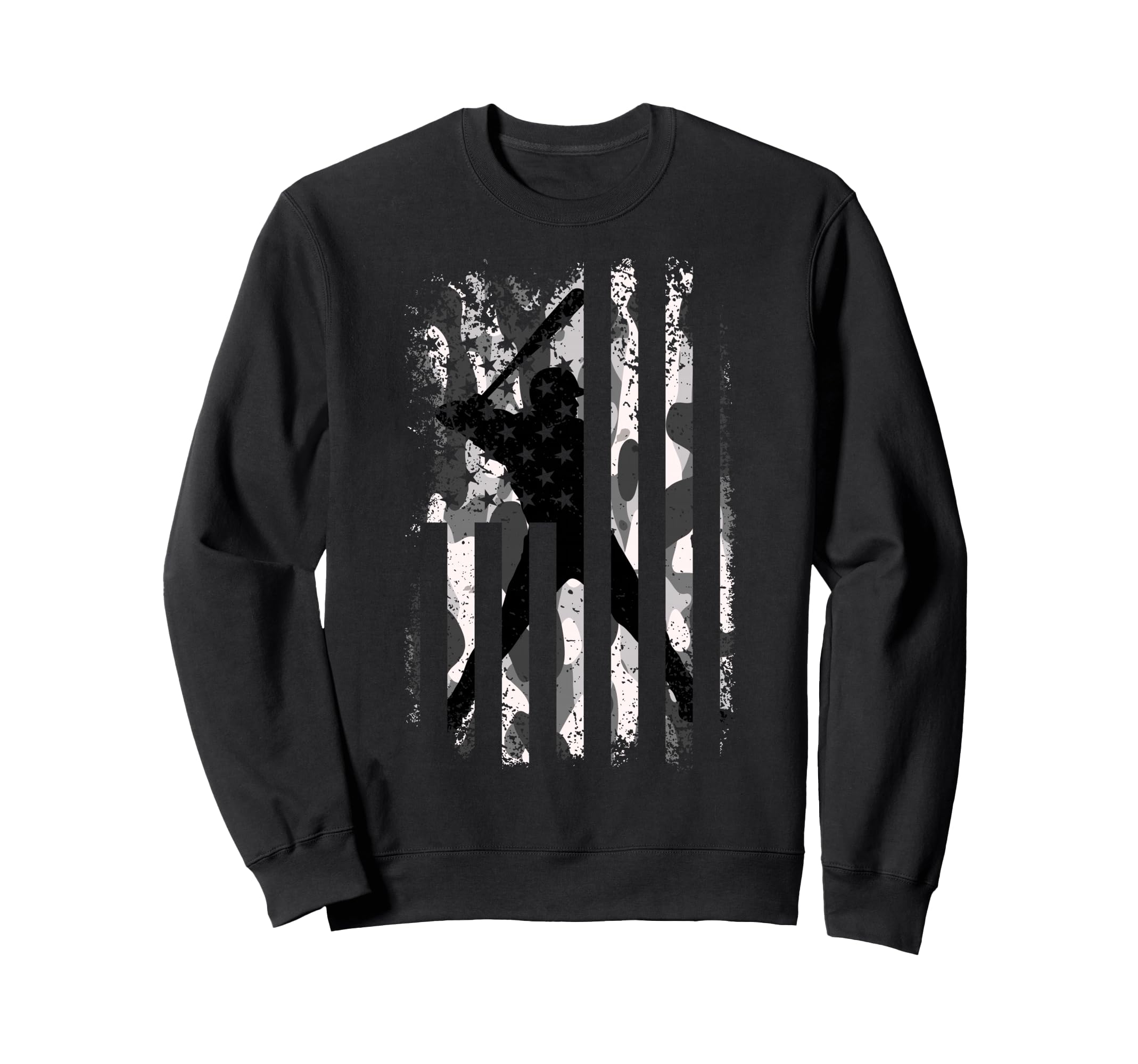 Baseball Us Camouflage Flag Sweatshirt - Minimalist Print for Adults - T-Shirt, Sweatshirt, Hoodie