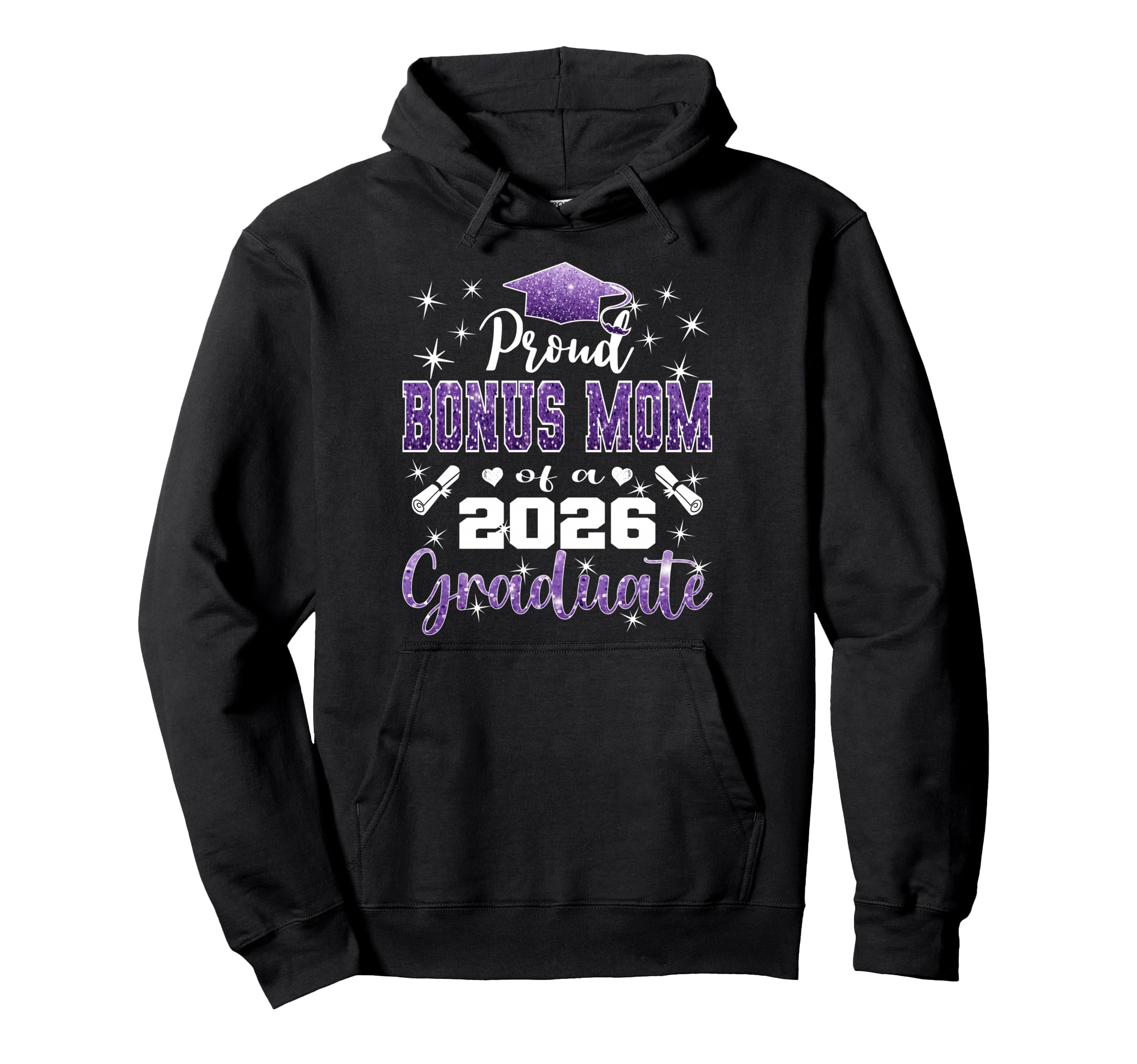 Super Proud Bonus Mom 2026 Graduate Hoodie - Casual Everyday Wear Unisex - T-Shirt, Sweatshirt, Hoodie