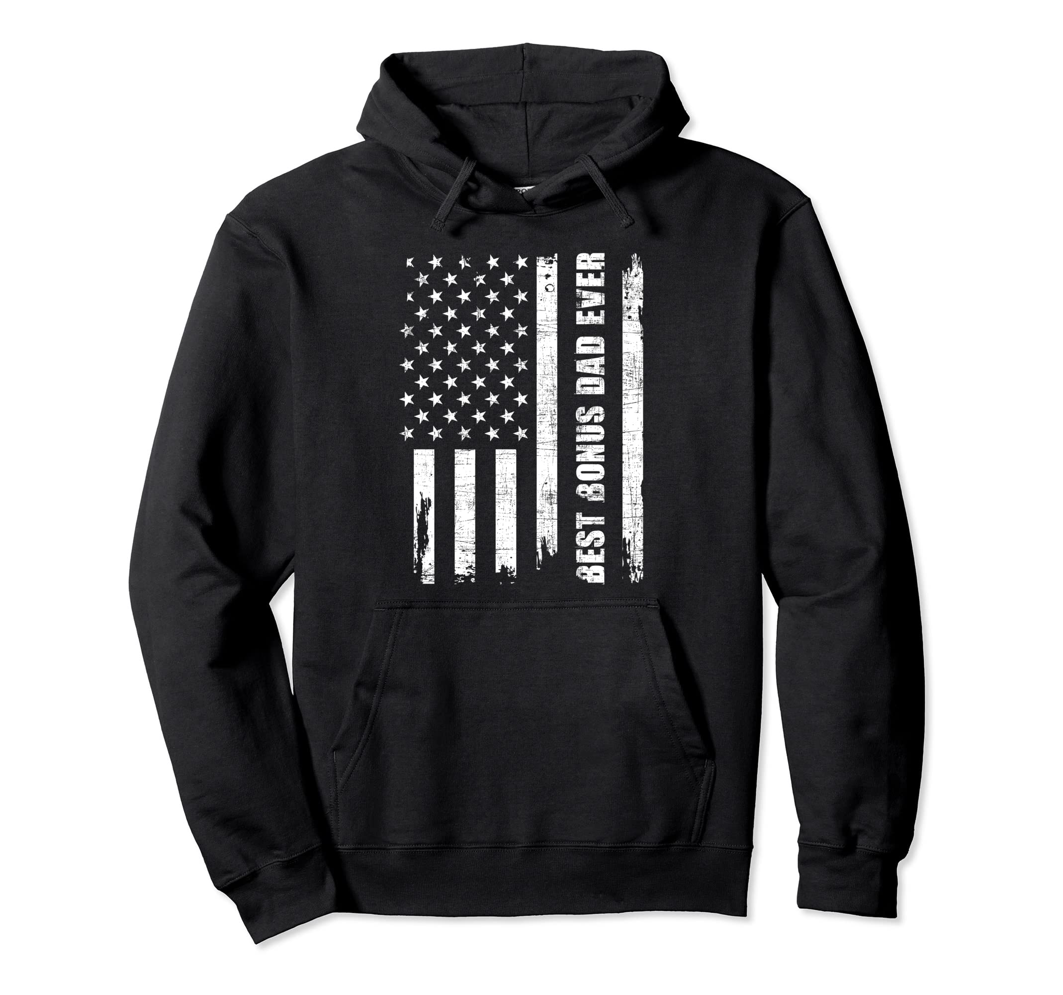 Best Bonus Dad Ever Usa Flag Adoptive Hoodie - Custom Art Print Men Women - T-Shirt, Sweatshirt, Hoodie