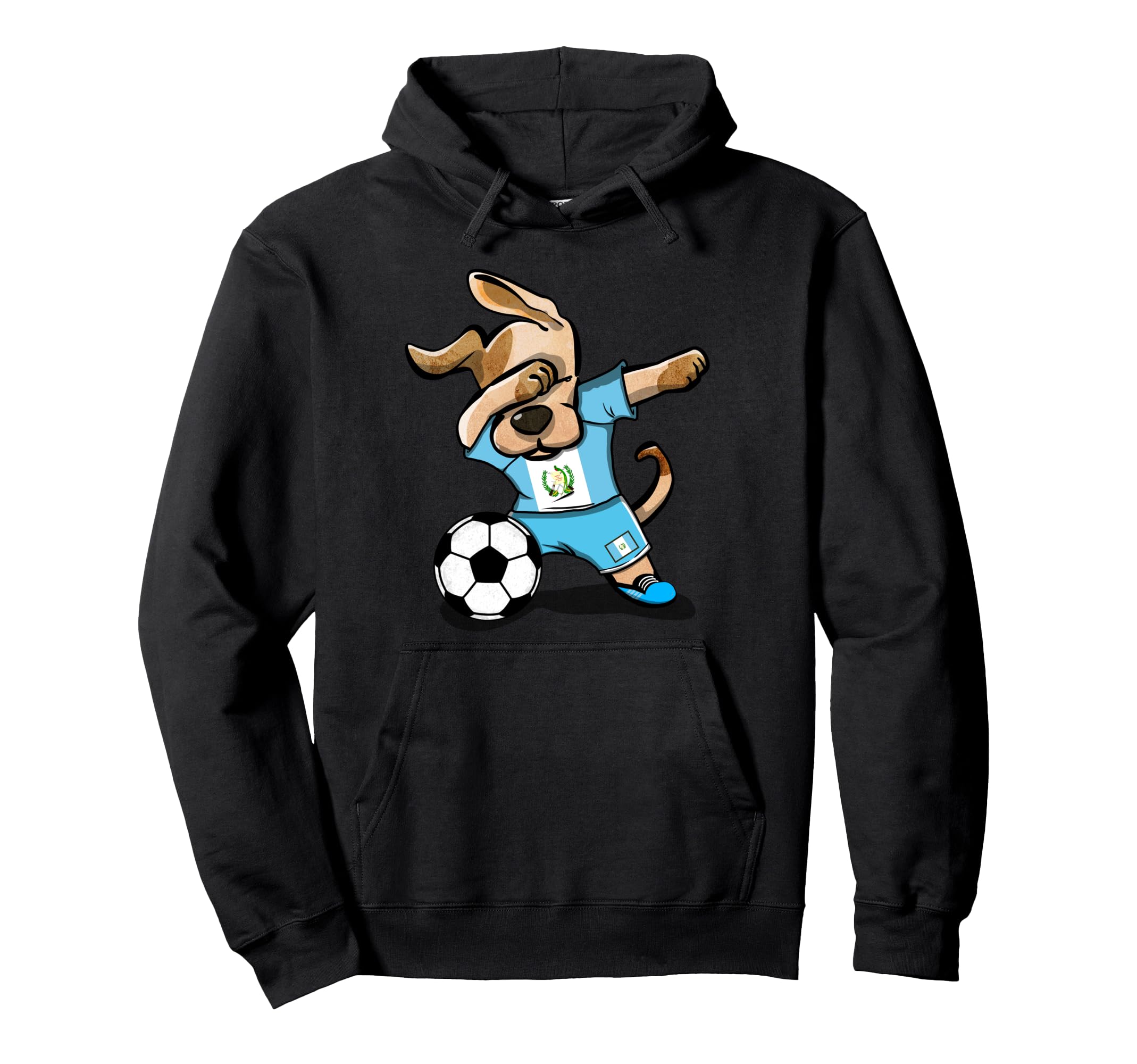 Dabbing Dog Guatemala Soccer Fans Hoodie - Fun Novelty Design for Adults - T-Shirt, Sweatshirt, Hoodie
