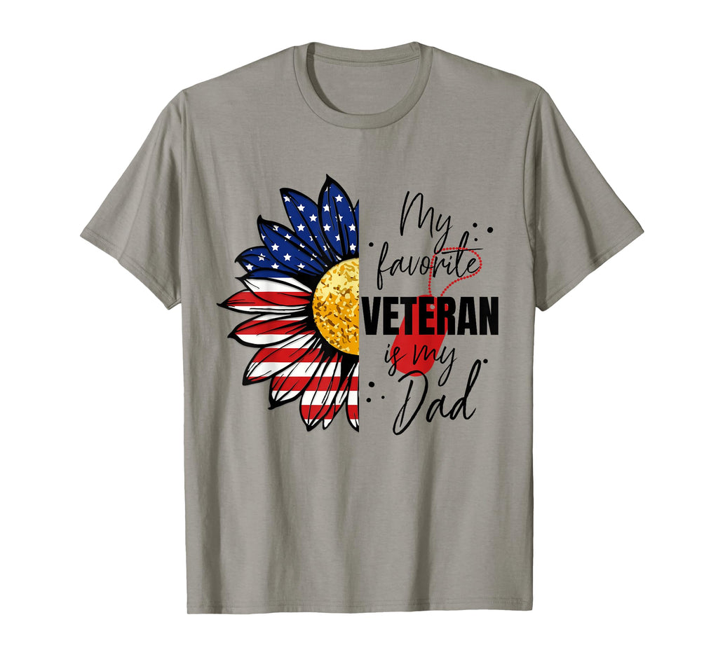 My Favorite Veteran Is My Dad Sunflower T-Shirt - Unique Graphic Men Women - T-Shirt, Sweatshirt, Hoodie