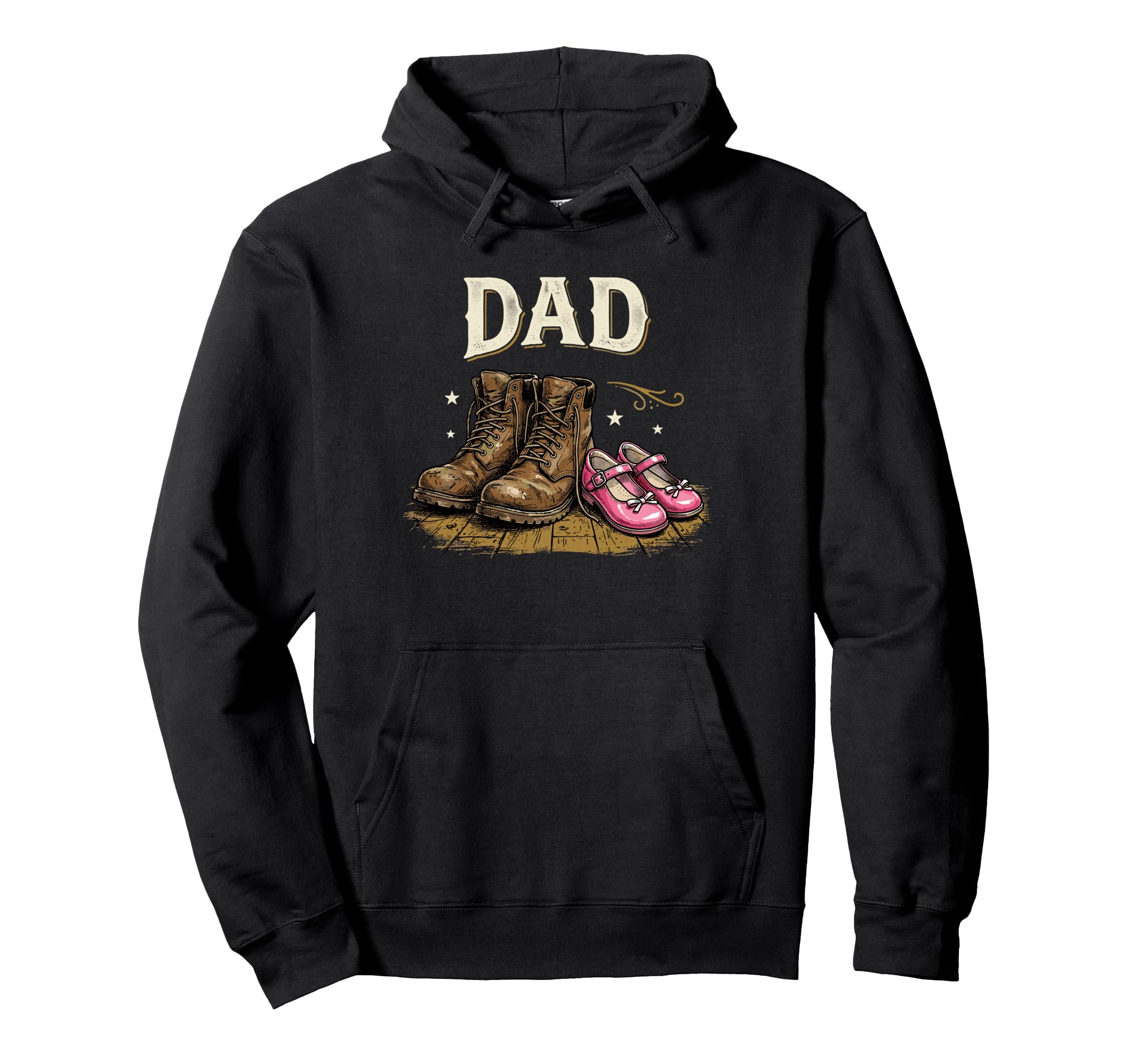 Proud Dad Daughter Boots Father Hoodie - Casual Everyday Wear Men Women - T-Shirt, Sweatshirt, Hoodie
