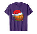 Basketball Santa Hat Wrapped Holiday T-Shirt - Trendy Graphic for Adults - T-Shirt, Sweatshirt, Hoodie