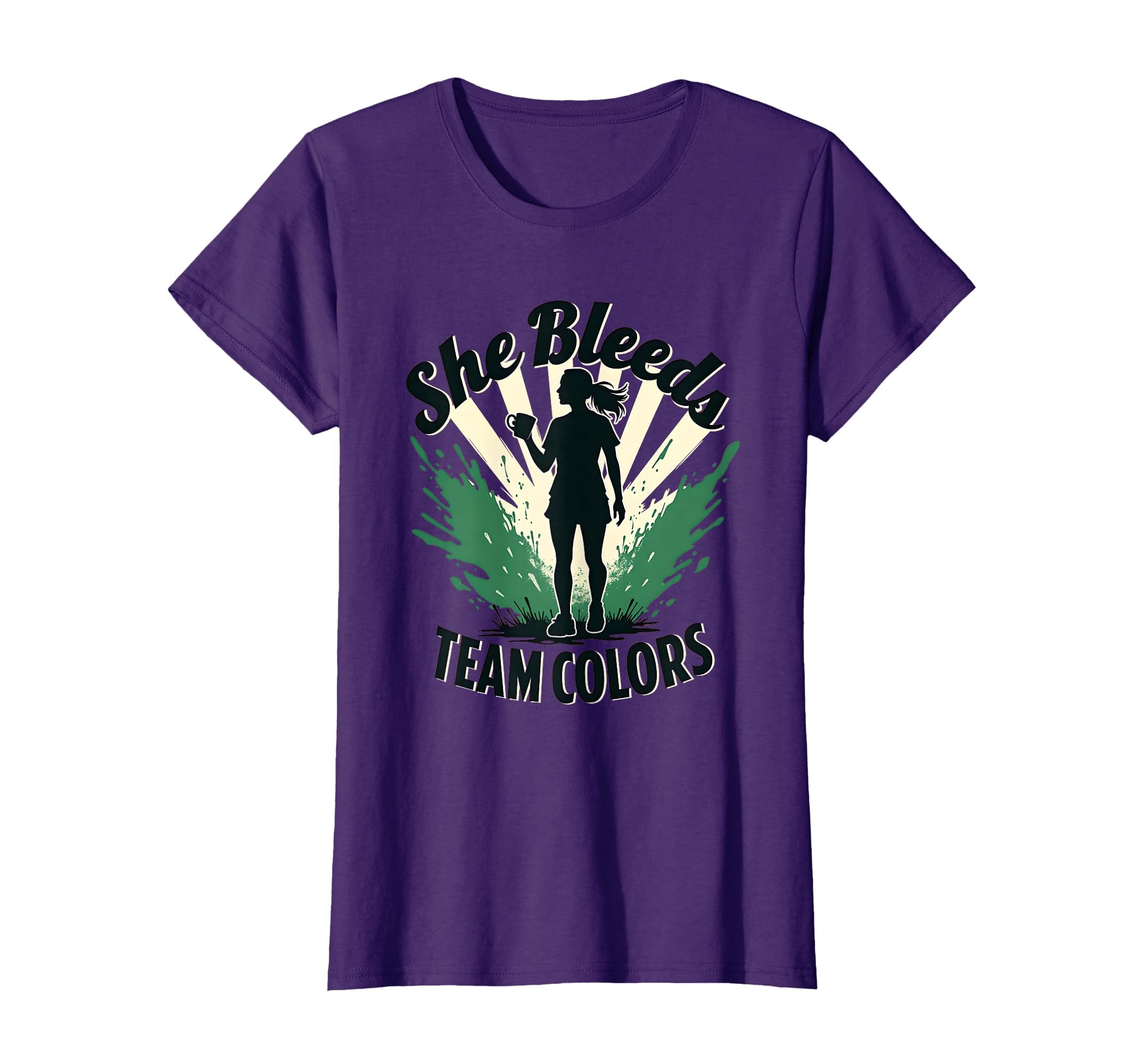 She Bleeds Team Colors Soccer Mom T-Shirt - Streetwear Style for Adults - T-Shirt, Sweatshirt, Hoodie