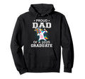 Proud Dad 2025 Graduate Unicorn Dabbing Hoodie - Fun Novelty Design Unisex - T-Shirt, Sweatshirt, Hoodie