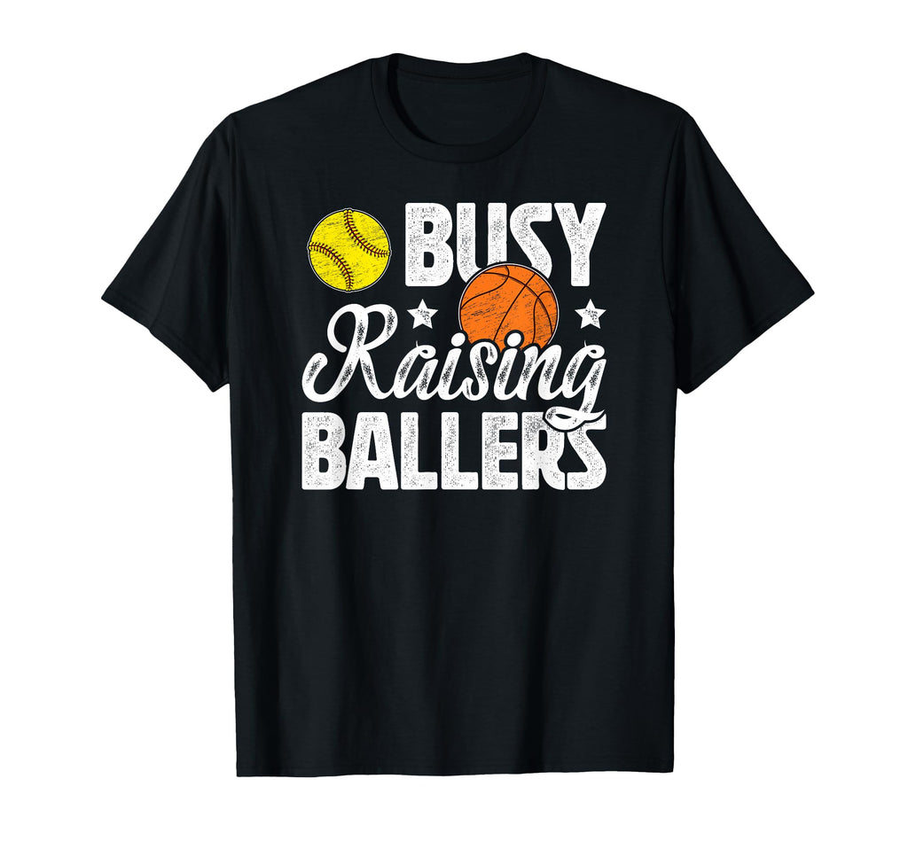 Busy Raising Ballers Basketball T-Shirt - Minimalist Print for Adults - T-Shirt, Sweatshirt, Hoodie