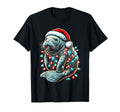 Manatee Santa Hat Lights Pajama Funny T-Shirt - Unique Graphic for Adults - T-Shirt, Sweatshirt, Hoodie