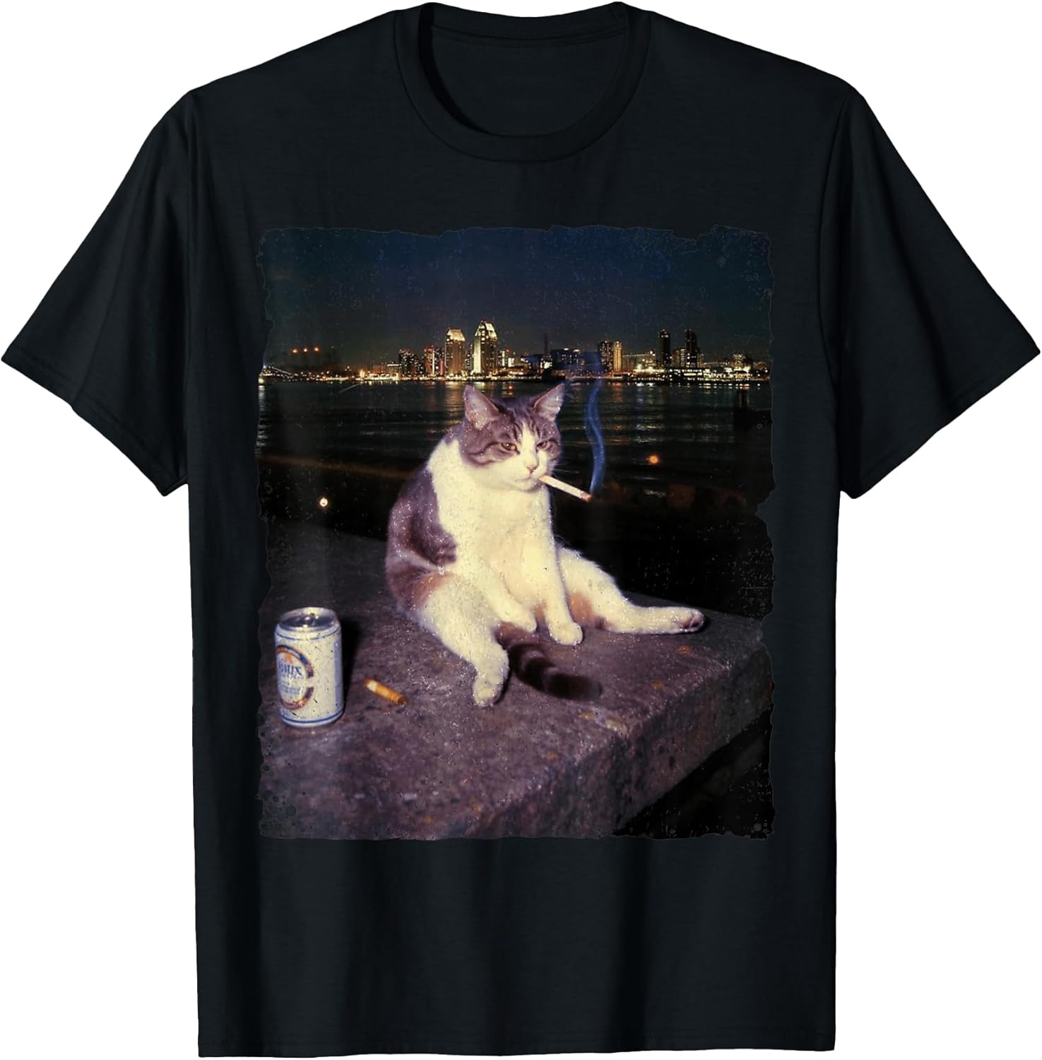 Cigarette Kitten Funny Smoking Cat Meme Stupid - Adult & Kids T-Shirts, Sweatshirts & Hoodies apparel design preview 1