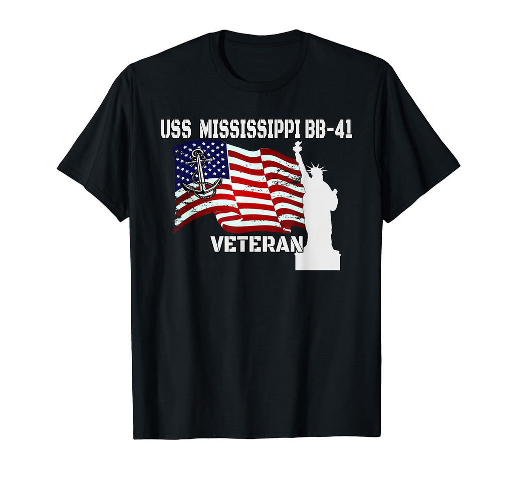 Uss Mississippi Bb 41 Battleship T-Shirt - Fun Novelty Design Men Women - T-Shirt, Sweatshirt, Hoodie
