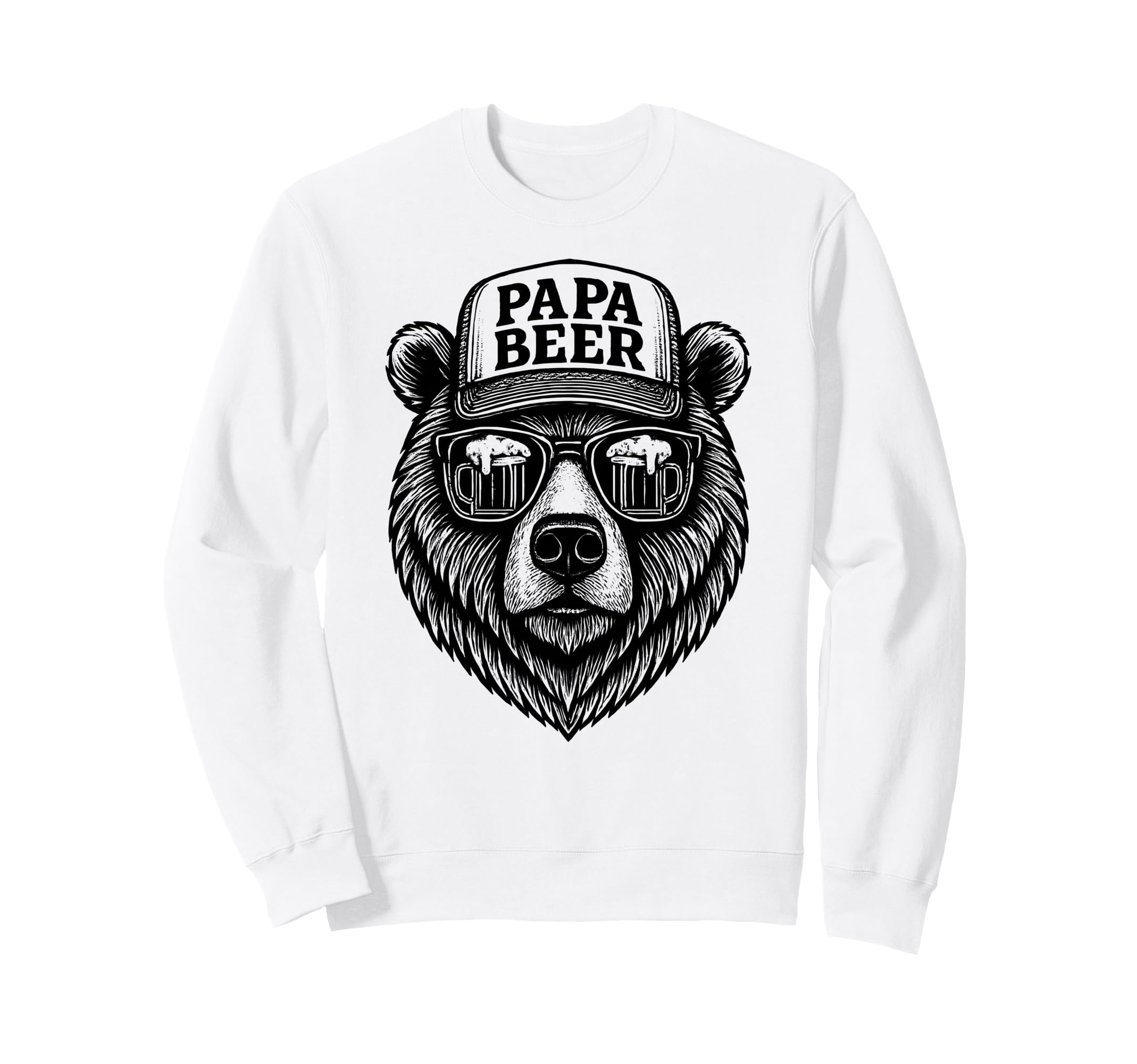 Papa Beer Funny Dad Bear Drinking Sweatshirt - Graphic Print for Adults - T-Shirt, Sweatshirt, Hoodie