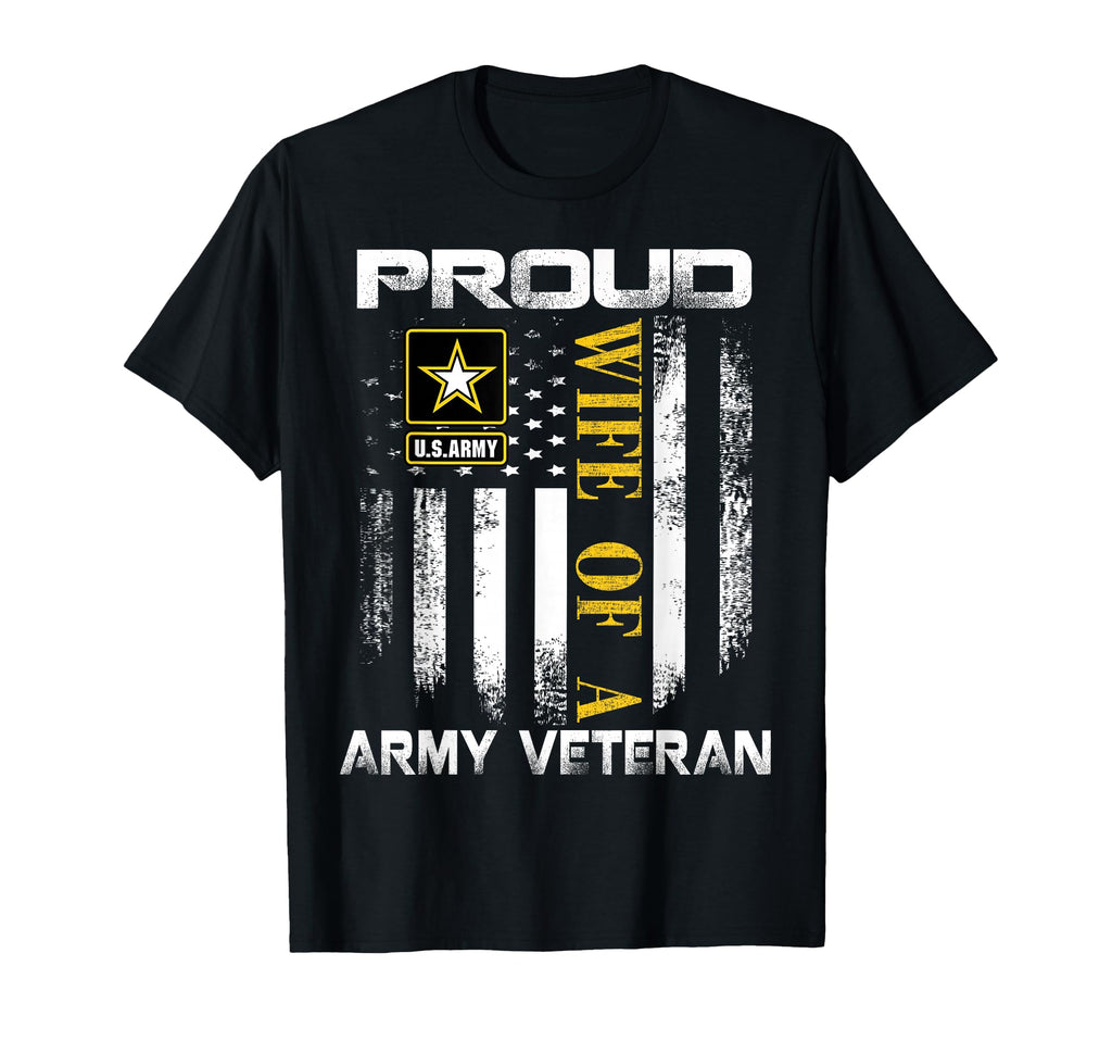 Proud Wife Army Veteran American Flag T-Shirt - Aesthetic Graphic Men Women - T-Shirt, Sweatshirt, Hoodie