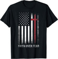 Christian US USA Flag American Christ Faith Over Fear - Adult & Kids T-Shirts, Sweatshirts & Hoodies apparel design preview 1