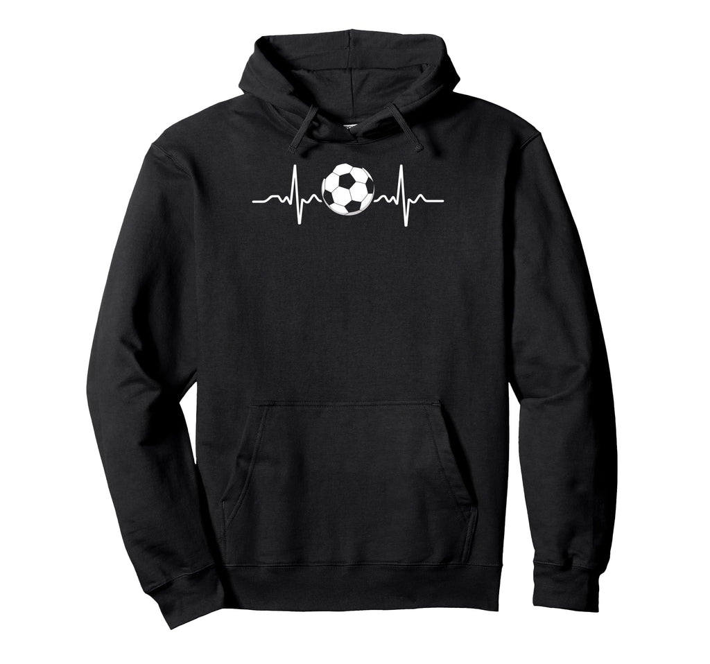 Heartbeat Soccer Player Ball Hoodie - Casual Everyday Wear Men Women - T-Shirt, Sweatshirt, Hoodie