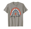 Dlz Funny Play Ball Rainbow Baseball T-Shirt - Novelty Apparel for Adults - T-Shirt, Sweatshirt, Hoodie