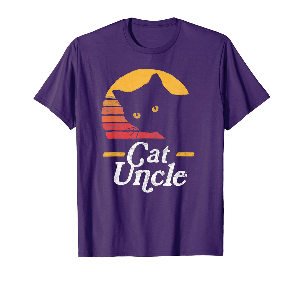 Cat Uncle 80S Cat Distressed T-Shirt - Fun Novelty Design Unisex - T-Shirt, Sweatshirt, Hoodie