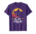 Cat Uncle 80S Cat Distressed T-Shirt - Fun Novelty Design Unisex - T-Shirt, Sweatshirt, Hoodie