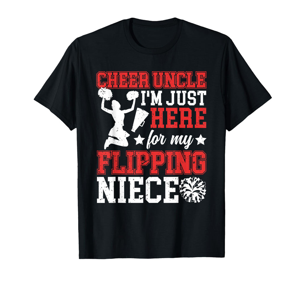 Here My Niece Cheer Uncle Cheerleader T-Shirt - Aesthetic Graphic Unisex - T-Shirt, Sweatshirt, Hoodie