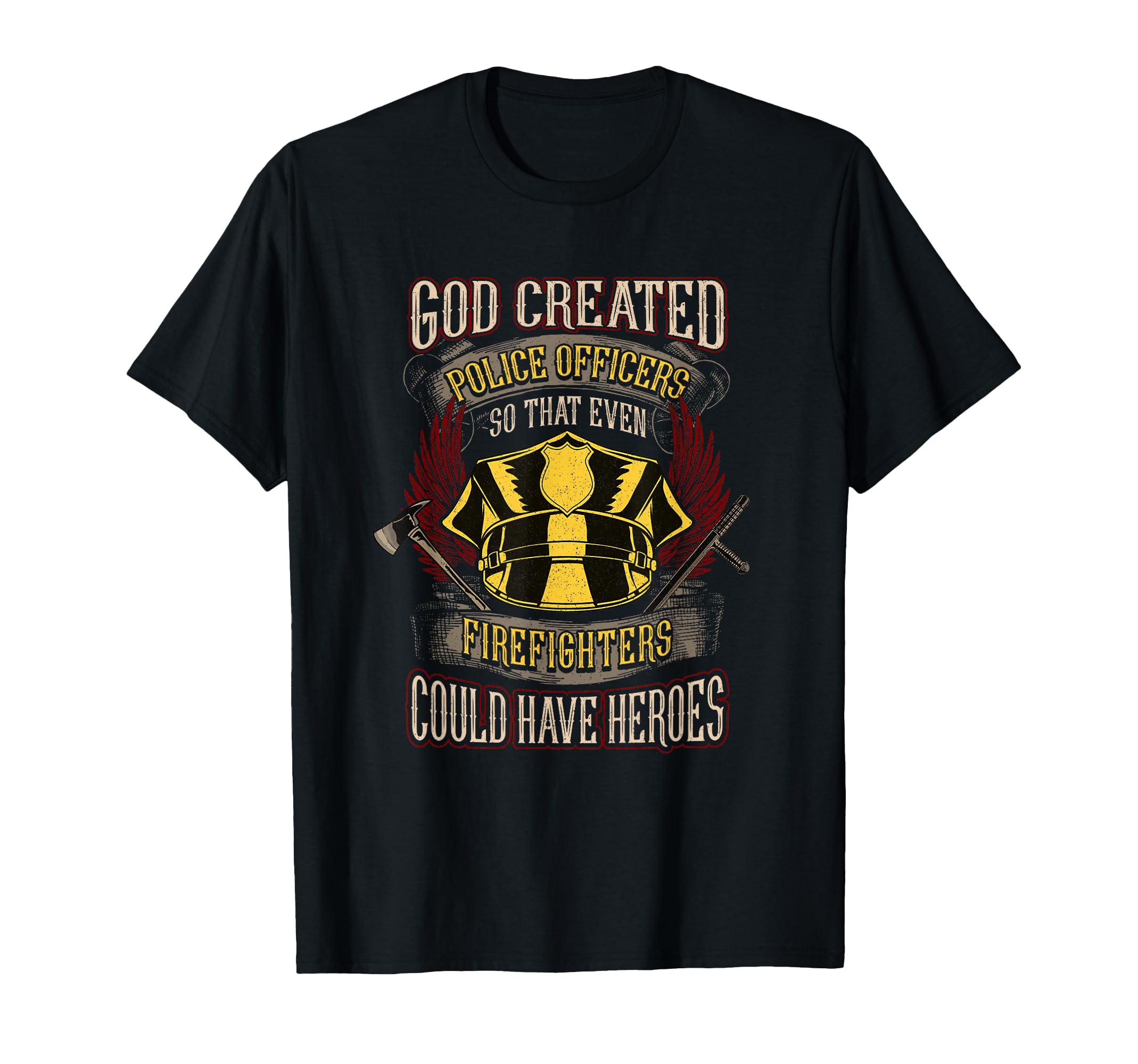 God Created Police Officers Cops T-Shirt - Custom Art Print for Adults - T-Shirt, Sweatshirt, Hoodie