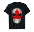 Canada Flag Canadian Skull Hockey Dad T-Shirt - Unique Graphic for Adults - T-Shirt, Sweatshirt, Hoodie