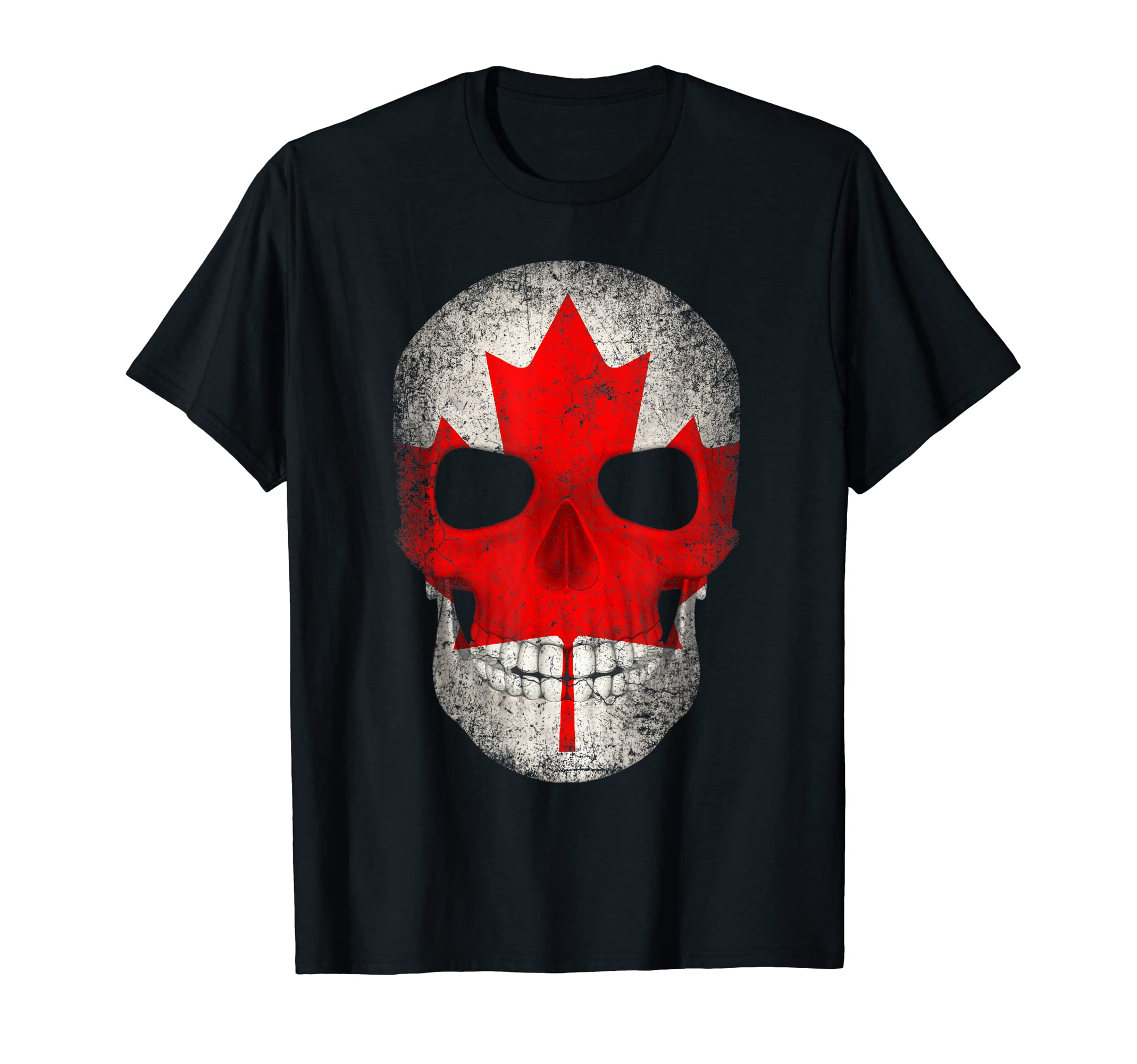 Canada Flag Canadian Skull Hockey Dad T-Shirt - Unique Graphic for Adults - T-Shirt, Sweatshirt, Hoodie